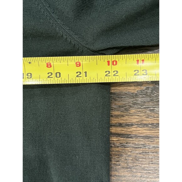 Karl Lagerfeld Sweater Women’s Large Green Puff Balloon Sleeve Buttons Preppy - Picture 9 of 10